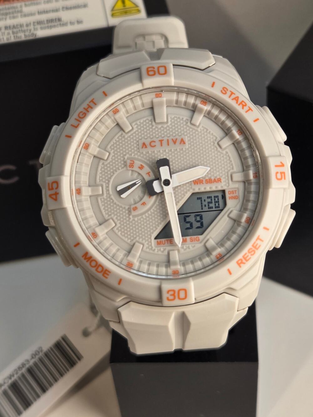 Activa X Invicta ACW2583-002 Digital Essentials White Sport Watch 53mm New